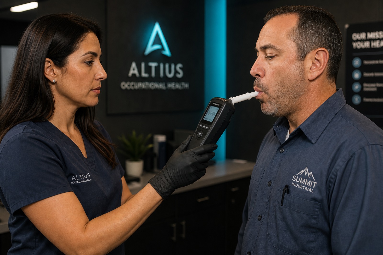 Breath alcohol testing in an occupational clinic